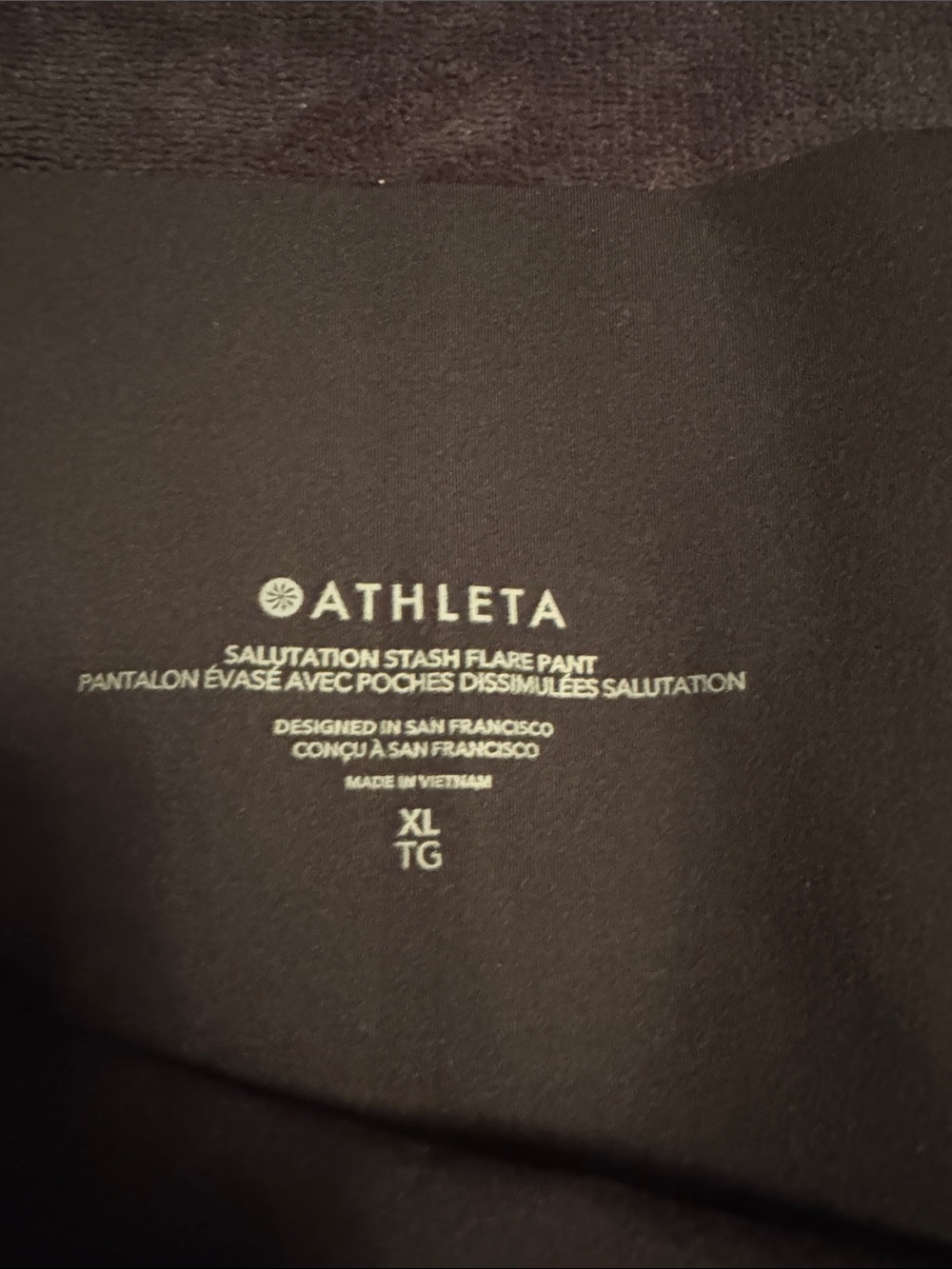 Athleta Black Salutation Stash Women's Flare Pants - Picture 3 of 3